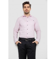 Рубашка мужская однотонная с принтом, цвет розовый, 186R2011