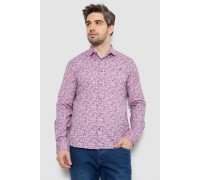 Рубашка мужская однотонная с принтом, цвет сиреневый, 186R2115