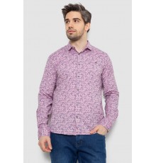 Рубашка мужская однотонная с принтом, цвет сиреневый, 186R2115