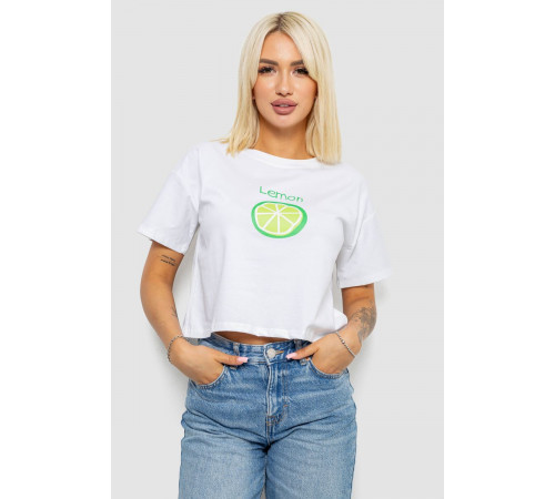 Футболка женская с принтом, цвет белый, 221R9904