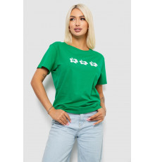 Футболка женская с принтом, цвет зеленый, 221R5072