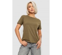 Футболка женская однотонная, цвет хаки, 204R3333