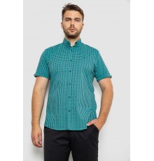 Рубашка мужская в клеточку, цвет бирюзовый, 214R4564-2