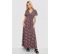 Сарафан з квітковим принтом, колір чорно-червоний, 241R181