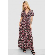 Сарафан з квітковим принтом, колір чорно-червоний, 241R181