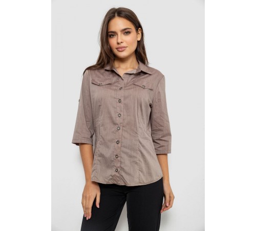 Рубашка женская однотонная, цвет мокко, 230R068-5