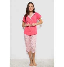 Жіноча піжама з принтом, колір рожевий, 243R19015