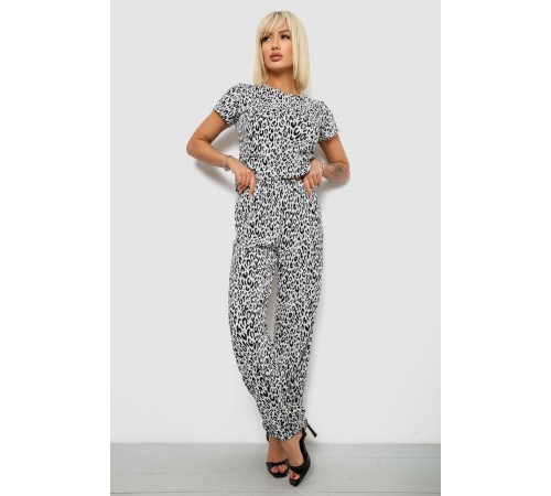 Костюм жіночий повсякденний з принтом, колір молочний, 257R815-2