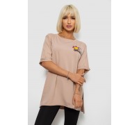 Футболка женская с принтом, цвет бежевый, 244R1031-5