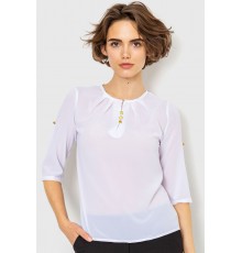 Блуза однотонна, колір білий, 230R1121-1