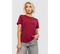 Футболка жіноча однотонна, колір бордовий, 204R3333