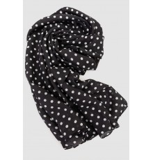 Шарф жіночий в горох, колір чорно-білий, 244R011
