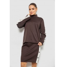 Костюм жіночий класичний, колір коричневий, 257R322-1