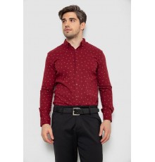 Рубашка мужская с принтом, цвет бордовый, 214R7365-1