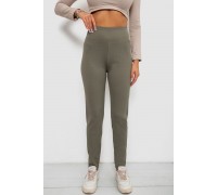 Лосины в рубчик на флисе, цвет хаки, 244R1709