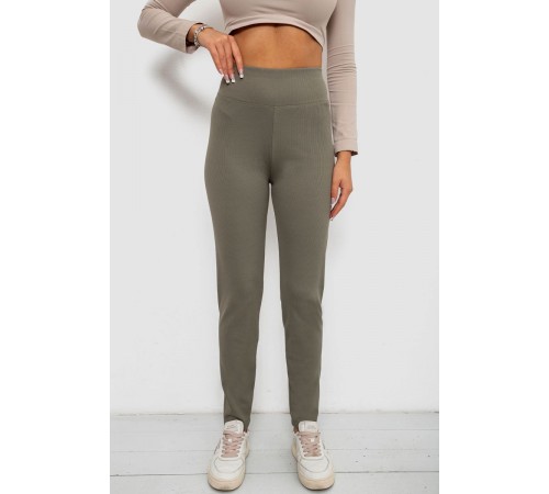 Лосини в рубчик на флісі, колір хакі, 244R1709