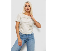 Футболка женская с принтом, цвет кремовый, 221R3309