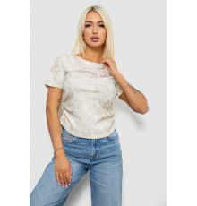 Футболка женская с принтом, цвет кремовый, 221R3309