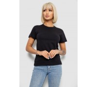 Футболка женская однотонная, цвет черный, 129R8900