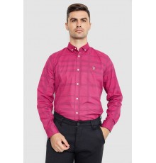 Рубашка мужская повседневная, цвет бордовый, 247R403 Рубашка мужская повседневная, цвет бордовый, 247R403