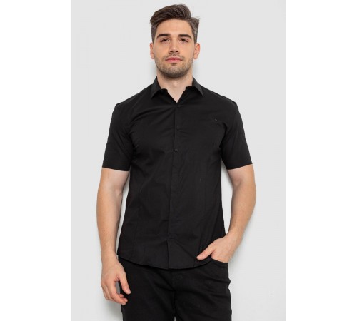 Рубашка мужская однотонная, цвет черный, 214R7117
