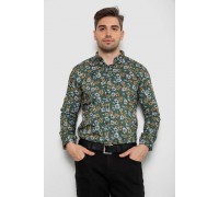 Рубашка мужская с принтом, цвет зеленый, 214R1036