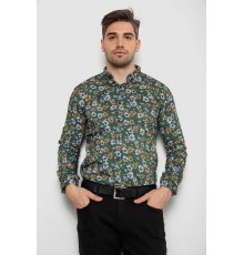 Рубашка мужская с принтом, цвет зеленый, 214R1036 Рубашка мужская с принтом, цвет зеленый, 214R1036