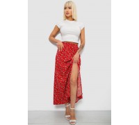 Спідниця софт із квітковим принтом, колір червоний, 257R11