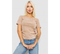 Футболка женская с принтом, цвет бежевый, 221R3309