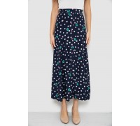 Юбка свободного кроя в горох, цвет темно-синий, 167R5001