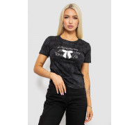 Футболка женская с принтом, цвет черный, 221R3304