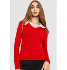 Жіночий лонгслів з коміром, колір червоний, 186R308
