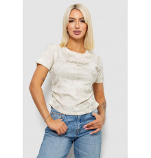 Футболка женская с принтом, цвет кремовый, 221R3308