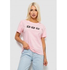 Футболка женская с принтом, цвет розовый, 221R5072