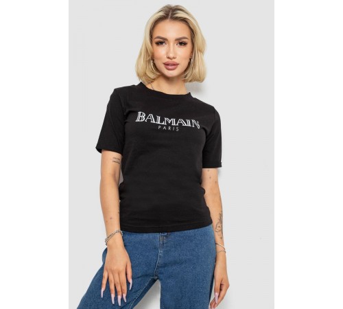 Футболка женская с принтом, цвет черный, 238R01640