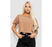 Футболка женская с принтом, цвет коричневый, 221R9905