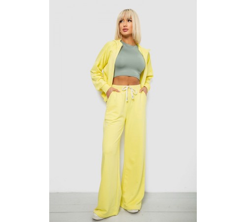 Спортивний костюм жіночий однотонний, колір жовтий, 244R1074AG