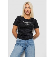Футболка женская с принтом, цвет черный, 221R3308