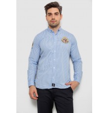 Рубашка мужская в клеточку, цвет голубой, 214R9030