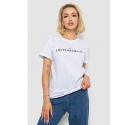 Футболка жіноча з принтом, колір білий, 238R57383-1