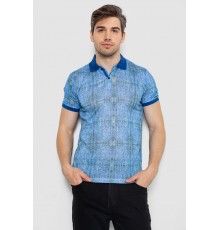 Поло мужское с принтом, цвет синий, 247R318