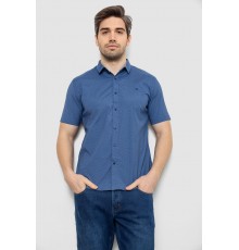 Мужская рубашка однотонная с принтом, цвет джинс, 186R6917-5