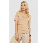 Футболка жіноча з принтом, колір бежевий, 241R1833