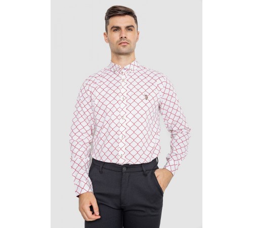 Рубашка мужская повседневная, цвет молочно-красный, 247R404