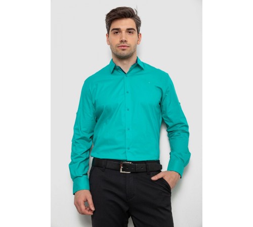 Рубашка мужская однотонная, цвет мятный, 214R7327-1