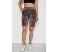 Шорты женские велюровые, цвет коричневый, 238R58169-1