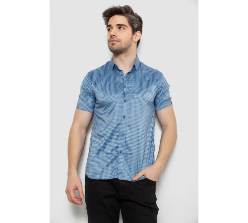 Рубашка мужская с принтом, цвет джинс, 186R6918