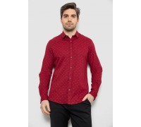 Рубашка мужская однотонная с принтом, цвет бордовый, 186R6917-8
