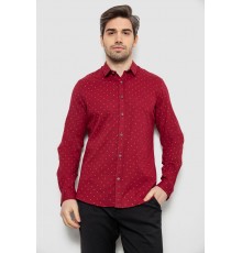 Рубашка мужская однотонная с принтом, цвет бордовый, 186R6917-8