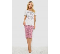 Пижама женская с принтом, цвет молочный, 243R10311